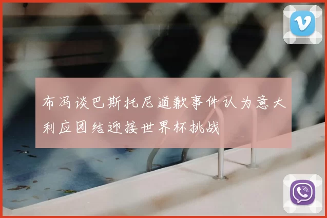 布冯谈巴斯托尼道歉事件认为意大利应团结迎接世界杯挑战