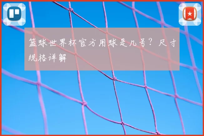 篮球世界杯官方用球是几号？尺寸规格详解